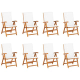 NNEVL 9 Piece Garden Dining Set with Cushions Solid Teak Wood