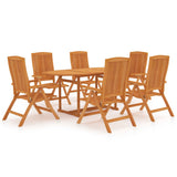 NNEVL 7 Piece Garden Dining Set Solid Teak Wood