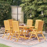 NNEVL 7 Piece Garden Dining Set Solid Teak Wood