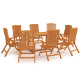 NNEVL 9 Piece Garden Dining Set Solid Teak Wood