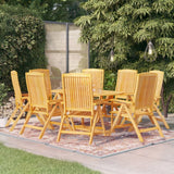 NNEVL 9 Piece Garden Dining Set Solid Teak Wood