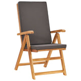 NNEVL 7 Piece Garden Dining Set with Cushions Solid Teak Wood Grey