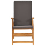 NNEVL 7 Piece Garden Dining Set with Cushions Solid Teak Wood Grey