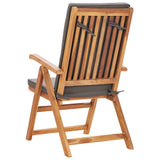 NNEVL 7 Piece Garden Dining Set with Cushions Solid Teak Wood Grey