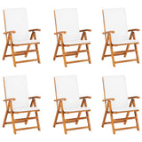 NNEVL 7 Piece Garden Dining Set with Cushions Solid Teak Wood