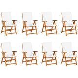 NNEVL 9 Piece Garden Dining Set with Cushions Solid Teak Wood