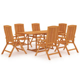 NNEVL 7 Piece Garden Dining Set Solid Teak Wood