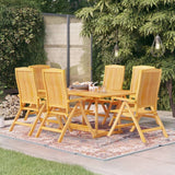 NNEVL 7 Piece Garden Dining Set Solid Teak Wood