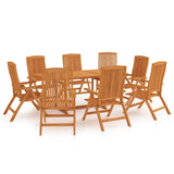 NNEVL 9 Piece Garden Dining Set Solid Teak Wood