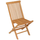 NNEVL 5 Piece Garden Dining Set Solid Teak Wood
