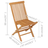 NNEVL 5 Piece Garden Dining Set Solid Teak Wood