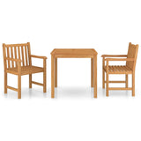 NNEVL 3 Piece Garden Dining Set Solid Teak Wood