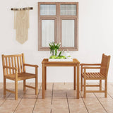 NNEVL 3 Piece Garden Dining Set Solid Teak Wood