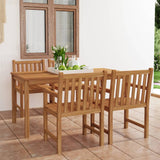 NNEVL 5 Piece Garden Dining Set Solid Teak Wood
