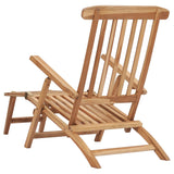 NNEVL Garden Deck Chairs with Footrests and Table Solid Teak Wood