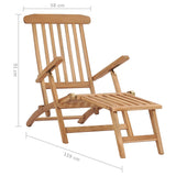 NNEVL Garden Deck Chairs with Footrests and Table Solid Teak Wood