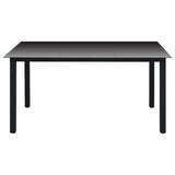 NNEVL 5 Piece Garden Dining Set Black