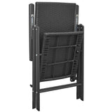 NNEVL 5 Piece Garden Dining Set Black