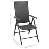 NNEVL 5 Piece Garden Dining Set Black