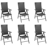 NNEVL 7 Piece Garden Dining Set Black