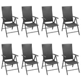 NNEVL 9 Piece Garden Dining Set Black