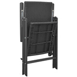 NNEVL 9 Piece Garden Dining Set Black