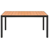 NNEVL 5 Piece Garden Dining Set Black and Brown