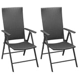 NNEVL 3 Piece Garden Dining Set Black