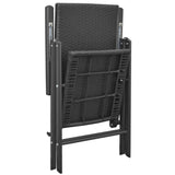NNEVL 3 Piece Garden Dining Set Black