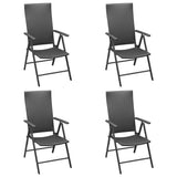 NNEVL 5 Piece Garden Dining Set Black