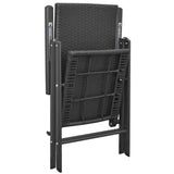 NNEVL 5 Piece Garden Dining Set Black