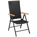 NNEVL 3 Piece Garden Dining Set Black and Brown