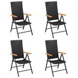 NNEVL 5 Piece Garden Dining Set Black and Brown