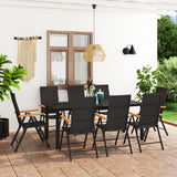 NNEVL 9 Piece Garden Dining Set Black and Brown