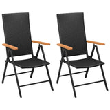NNEVL 3 Piece Garden Dining Set Black and Brown