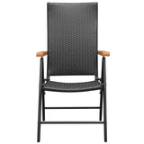 NNEVL 3 Piece Garden Dining Set Black and Brown