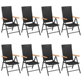 NNEVL 9 Piece Garden Dining Set Black and Brown