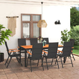 NNEVL 9 Piece Garden Dining Set Black and Brown