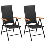 NNEVL 3 Piece Garden Dining Set Black and Brown