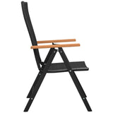 NNEVL 5 Piece Garden Dining Set Black and Brown