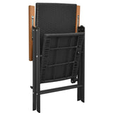 NNEVL 5 Piece Garden Dining Set Black and Brown