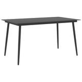 NNEVL 5 Piece Garden Dining Set Black and Brown