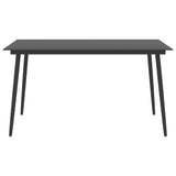 NNEVL 5 Piece Garden Dining Set Black and Brown
