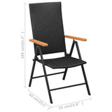 NNEVL 5 Piece Garden Dining Set Black and Brown