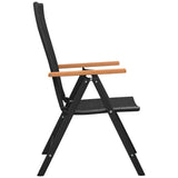 NNEVL 7 Piece Garden Dining Set Black and Brown
