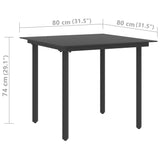 NNEVL 5 Piece Garden Dining Set PVC Rattan Black