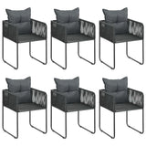 NNEVL 7 Piece Garden Dining Set PVC Rattan Black