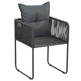 NNEVL 7 Piece Garden Dining Set PVC Rattan Black