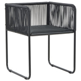 NNEVL 7 Piece Garden Dining Set PVC Rattan Black