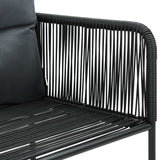 NNEVL 7 Piece Garden Dining Set PVC Rattan Black